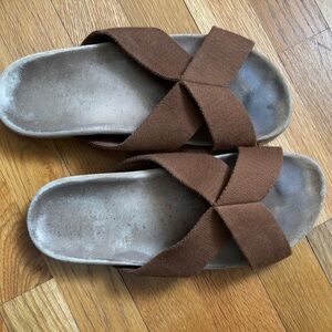 Jenni Kayne Brown Cross Strap Sandals